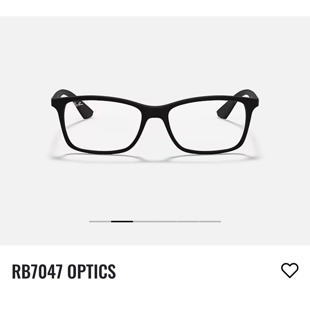 Ray-Ban RB 7047 2000 Black Rectangle Eyeglasses 54-17-140 Men Women Frames Only
